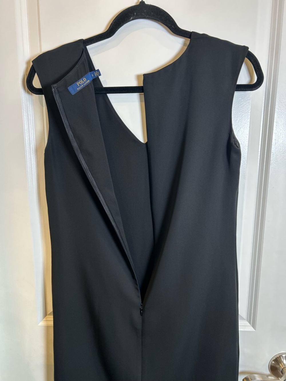Polo by Ralph Lauren Black Sleeveless V-Neck Shift Dress Size 2 - Picture 6 of 9
